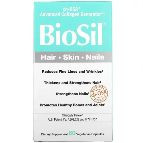 BioSil by Natural Factors, ch-OSA, покращене джерело колагену, 60 вегетаріанських капсул 