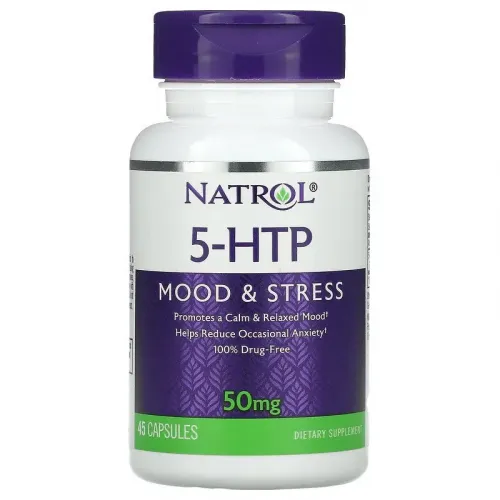 Natrol, 5-HTP, Настрій та стрес, 50 ​​мг, 45 капсул 