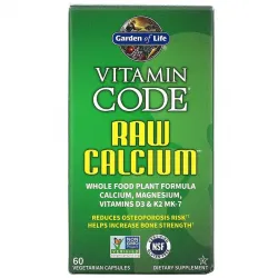 Garden of Life, Vitamin Code, RAW Calcium, необроблений кальцій, 60 вегетаріанських капсул 