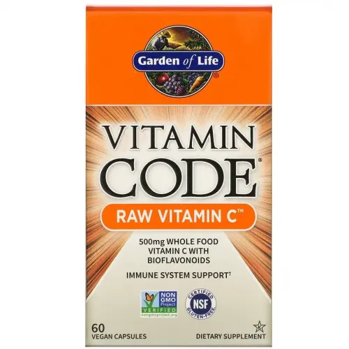 Garden of Life, Vitamin Code, вітамін C RAW, 250 мг, 60 веганських капсул