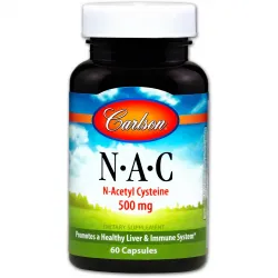 Ацетилцистеїн АЦЦ, N-A-C, Carlson Labs, 500 мг, 60 капcул