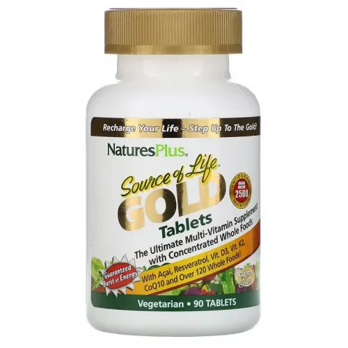 Nature's Plus, Source Of Life Gold Tablets, мультивітамінна добавка, 90 таблеток