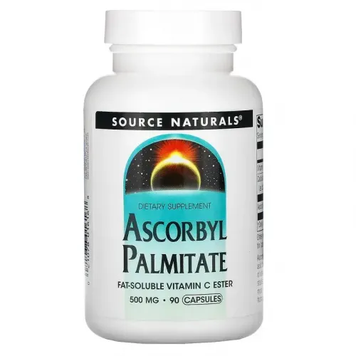 Source Naturals, аскорбил пальмитат, 500 мг, 90 капсул