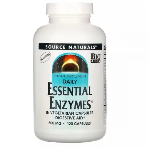 Source Naturals, Ефірні ензими, 500 мг, 120 вегетаріанських капсул 