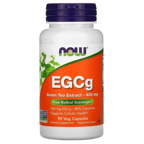 Now Foods, EGCg, екстракт зеленого чаю, 400 мг, 90 рослинних капсул