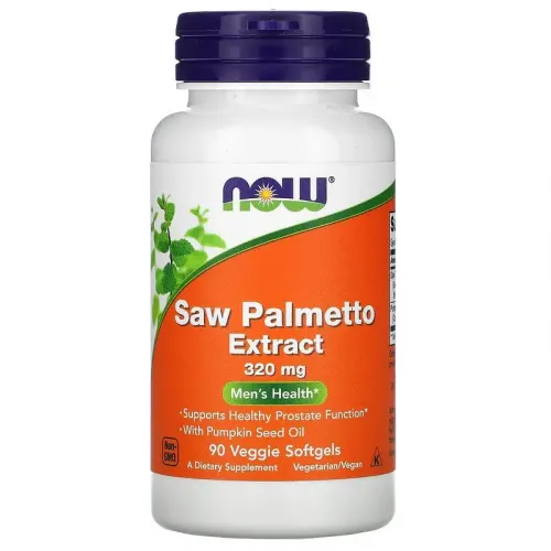 Now Foods, Saw Palmetto, екстракт сереної, чоловіче здоров'я, 320 мг, 90 рослинних капсул