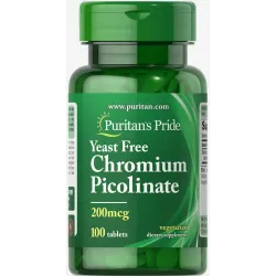 Хром пиколинат, Chromium Picolinate, Puritan's Pride, 200 мкг, 100 таблеток