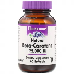 Натуральний бета-каротин, Bluebonnet Nutrition, Beta Carotene 25,000МЕ, 90 гелевих капсул 