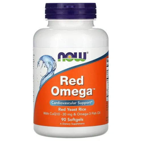 Now Foods, Red Omega, червоний рис, омега, Q10, 90 капсул 