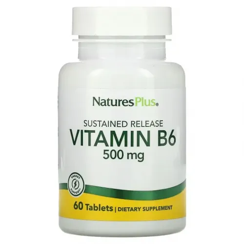 Nature's Plus, Вітамін В-6, повільного вивільнення, 500 мг, 60 таблеток