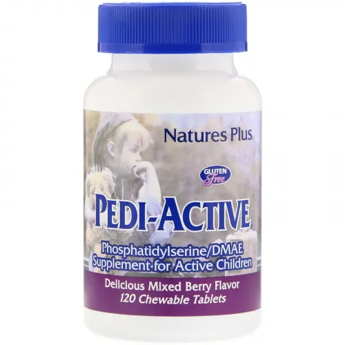 Nature's Plus, Pedi-Active, добавка для активних дітей, ягідне асорті, 120 жувальних пігулок 