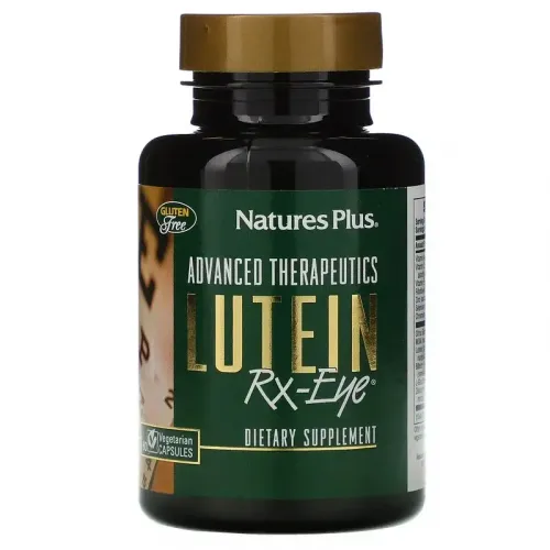 Nature's Plus, Advanced Therapeutics Lutein RX-Eye, лютеїн для здоров'я очей, 60 вегетаріанських капсул 