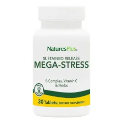 Natures Plus, Mega-Stress, тривале вивільнення, 30 таблеток 