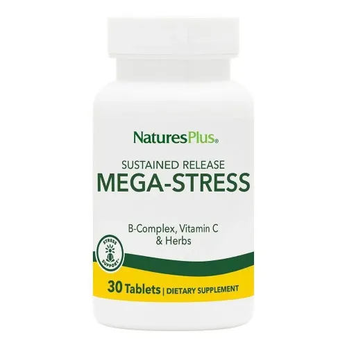 Natures Plus, Mega-Stress, длительное высвобождение, 30 таблеток