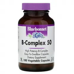 Bluebonnet Nutrition, B-Complex 50, витамины группы B, 100 вегетарианских капсул