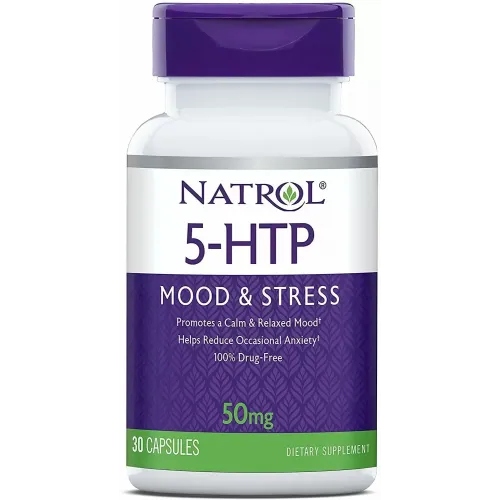 Natrol, 5-HTP, Настрій та стрес, 50 ​​мг, 30 капсул 