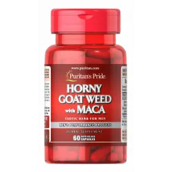 Горянка і Мака, Horny Goat Weed with Maca, Puritan's Pride, 500 мг / 75 мг, 60 капсул