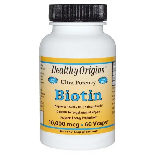 Біотин, Biotin, Healthy Origins, 10000 мкг, 60 капсул,