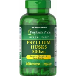 Подорожник лушпиння, Psyllium Husks, Puritan's Pride, 500 мг, 400 капсул 