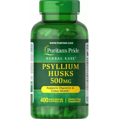 Подорожник лушпиння, Psyllium Husks, Puritan's Pride, 500 мг, 400 капсул 