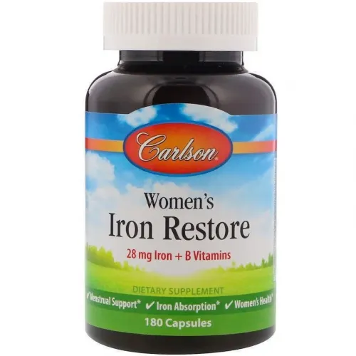 Carlson Labs, Залізо для жінок, Women's Iron Restore, 180 капсул 