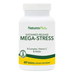 Natures Plus, Mega-Stress, тривале вивільнення, 60 таблеток 