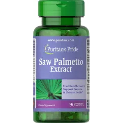 З пальметто, Saw Palmetto, Puritan's Pride, екстракт, 90 гелевих капсул