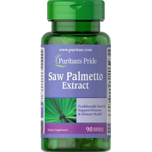 З пальметто, Saw Palmetto, Puritan's Pride, екстракт, 90 гелевих капсул