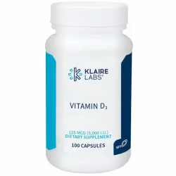 Вітамін Д3, Vitamin D3, Klaire Labs, 125 мкг (5000 МО), 100 капсул