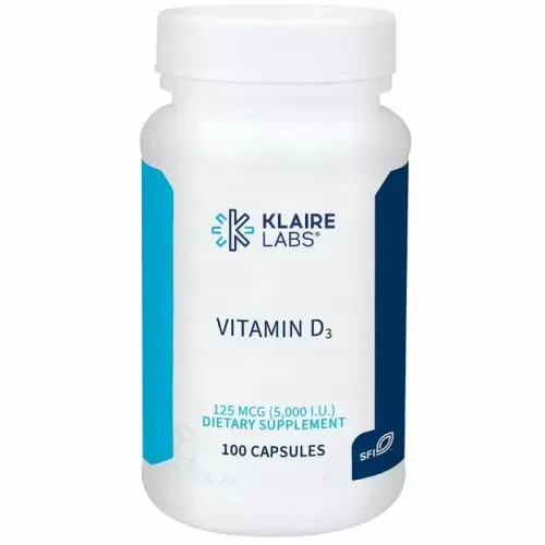 Витамин Д3, Vitamin D3, Klaire Labs, 125 мкг (5000 МО), 100 капсул