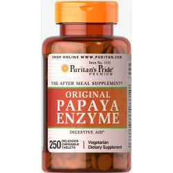 Папаїн, Papaya Enzyme, Puritan's Pride, ягоди, 250 жувальних таблеток 