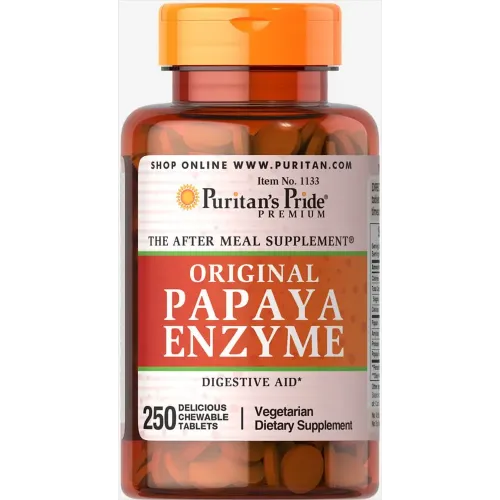 Папаїн, Papaya Enzyme, Puritan's Pride, ягоди, 250 жувальних таблеток 