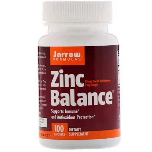 Jarrow Formulas, Zinc Balance, 100 вегетарианских капсул