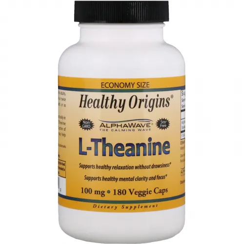 L-теанін, L-Theanine, Healthy Origins, 100 мг, 180 капсул 