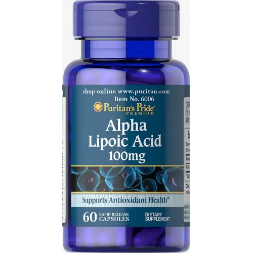 Альфа-ліпоєва кислота, Alpha Lipoic Acid 100 mg, Puritan's Pride, 100 мг, 60 капсул