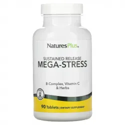 Natures Plus, Mega-Stress, тривале вивільнення, 90 таблеток 