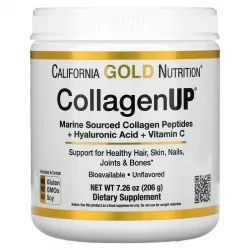 California Gold Nutrition, CollagenUP, морський гідролізований колаген, гіалуронова кислота та вітамін C, з нейтральним смаком, 206 г