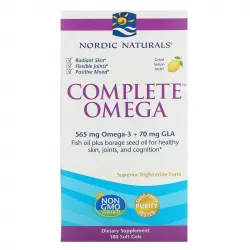 Nordic Naturals, Complete Omega, лимонний смак, 1000 мг, 180 гелевих капсул 