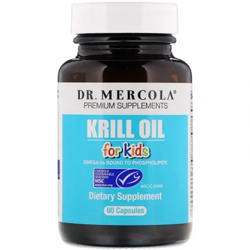 Dr. Mercola, крылевый жир для детей, 60 капсул