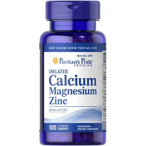 Кальций магний цинк хелат, Chelated Calcium Magnesium Zinс, Puritan's Pride, 100 капсул