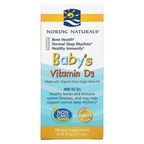 Nordic Naturals, вітамін D3 у краплях, для дітей, 400 МО, 11 мл