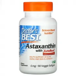 Doctor's Best, астаксантин з AstaReal, 6 мг, 90 рослинних капсул 