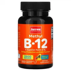 Jarrow Formulas, метил B-12, тропічний смак 2500 мкг, 100 жувальних таблеток