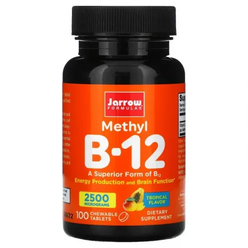 Jarrow Formulas, метил B-12, тропічний смак 2500 мкг, 100 жувальних таблеток