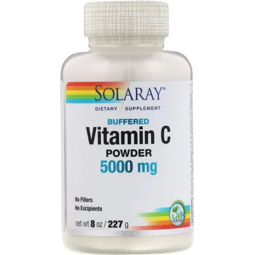 Вітамін С, Vitamin C Powder, Solaray, порошок, 5000 мг, 227 г