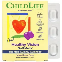 ChildLife, Healthy Vision SoftMelts, комплекс здоровий зір, натуральний ягідний смак, 27 таблеток