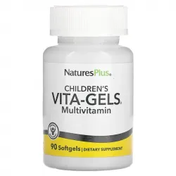 Nature's Plus, Комплекс витаминов для детей, Children's Vita-Gels, вкус апельсина, 90 гелевых капсул