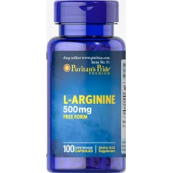 Л-аргинин, L-Arginine, Puritan's Pride, 500 мг, 100 капсул