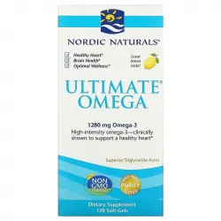 Nordic Naturals, Ultimate Omega, зі смаком лимона, 1280 мг, 120 капсул 