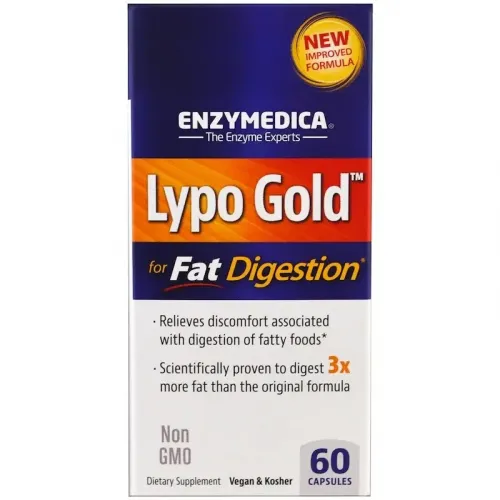 Enzymedica, Lypo Gold, препарат для пищеварения жиров, 60 капсул